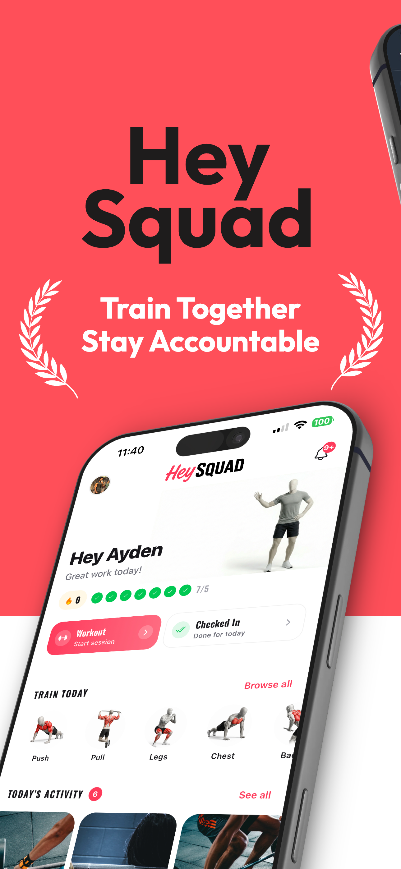 HeySquad app - Train Together Stay Accountable