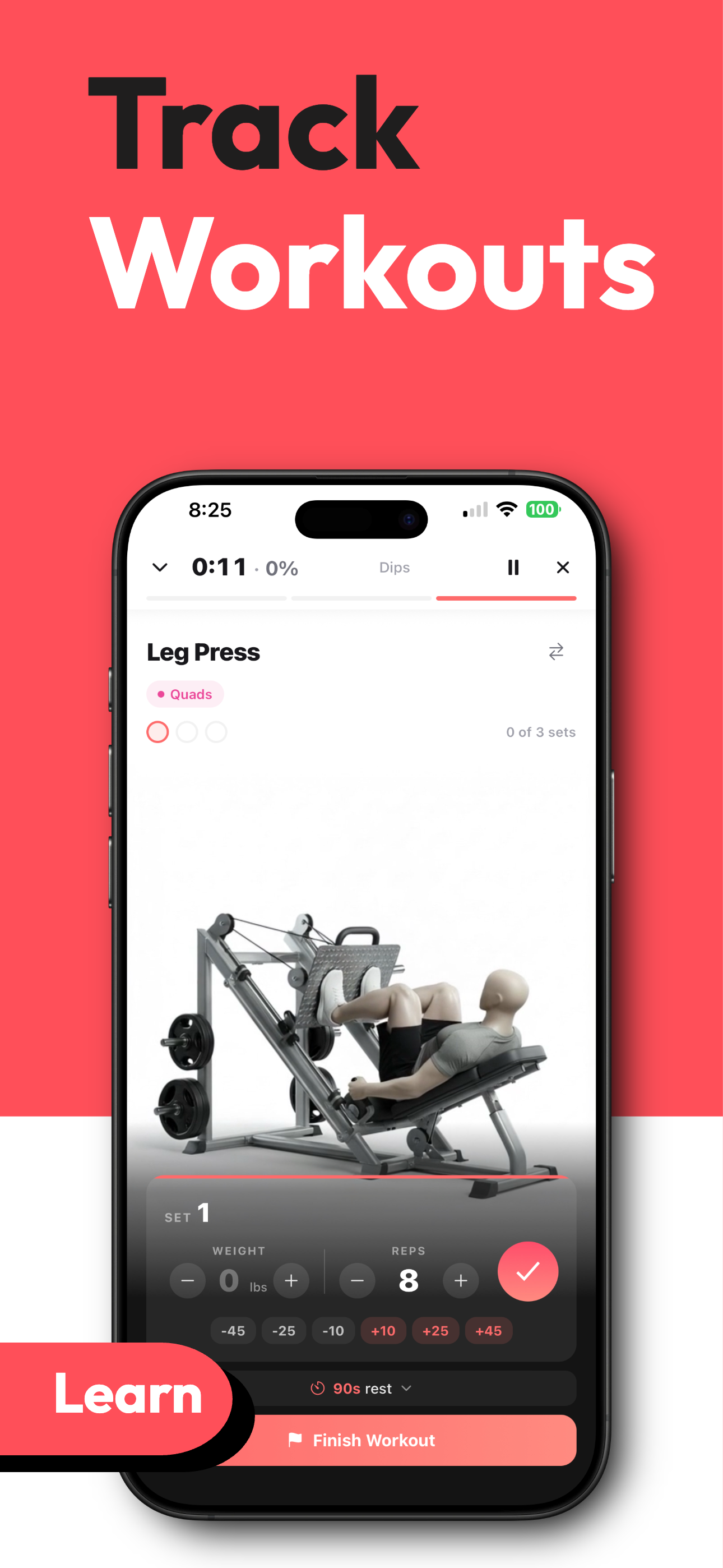 Track workouts with detailed exercise logging